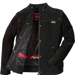 NWT- Indian Motorcycle Women's Suede Bessie Casual Jacket, Black SIZE MEDIUM